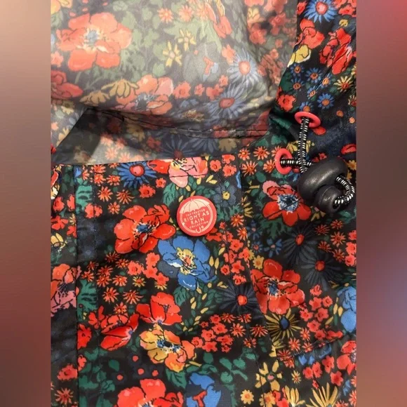 JOULES Women's Golightly Printed Waterproof Coat Navy Ditsy Floral Jacket - Picture 6 of 13